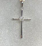 9ct & 18ct Slim Diamond Cross