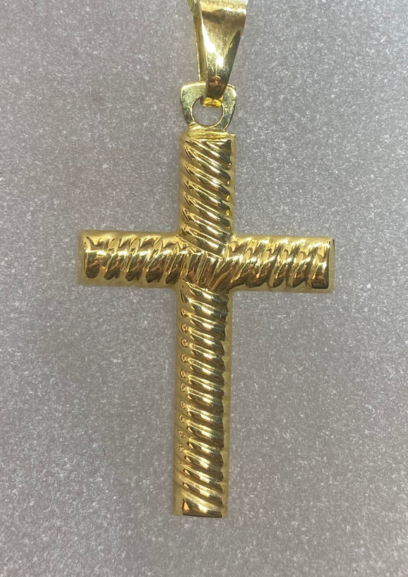 18ct Yellow Gold Rope Cross