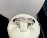 18ct White Gold Pink Sapphire & Diamond Ring