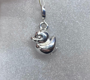 18ct White Gold Duck Pendant Charm