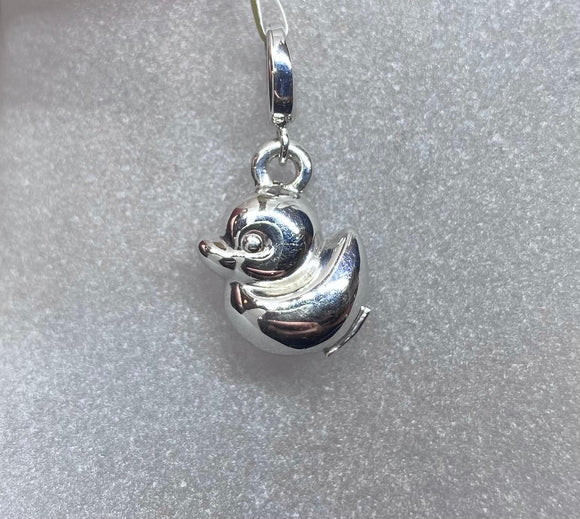 18ct White Gold Duck Pendant Charm