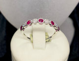 9ct White Gold Ruby & Diamond Ring