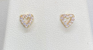 9ct Yellow Gold Cut Out Heart Studs