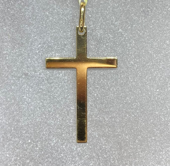 18ct Yellow Gold Simple Cross