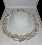 Sterling Silver White Fresh Water Pearl Necklace