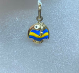 9ct Yellow Gold Enamel Fish Pendant Charm