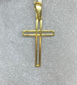 18ct Yellow Gold Cut Out Cross