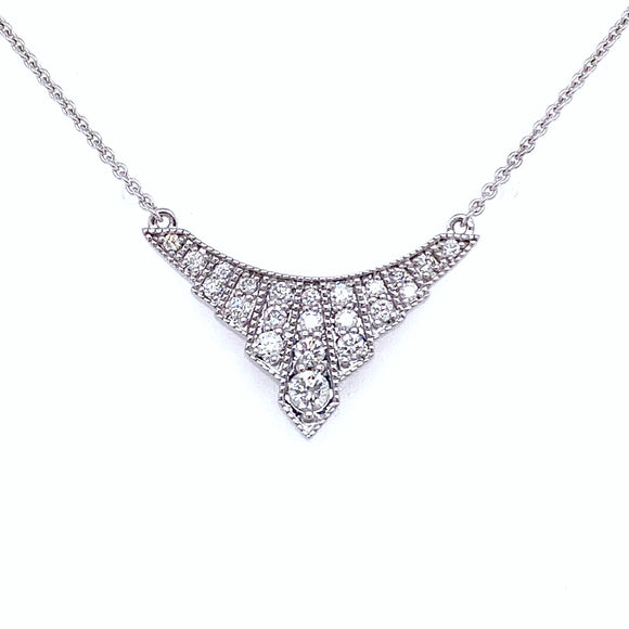9ct White Gold Diamond Tiara Necklace
