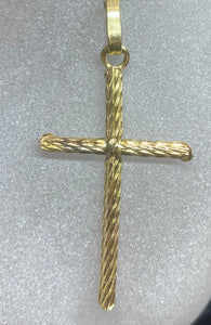 9ct Yellow Gold Slim Rope Cross