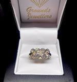 Two Row Brilliant Cut Diamond Ring