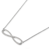 9ct White Gold Diamond Infinity Necklace - 2 Sizes