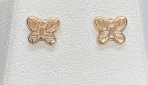 9ct Yellow Gold Butterfly Studs