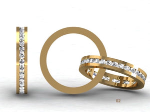 Channel Set Brilliant Cut Diamond Band