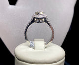 18ct White Gold Pear Cut Cognac Diamond Halo Ring