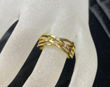 18ct Yellow Gold Criss-Cross Diamond Ring
