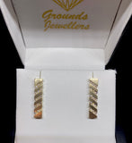 Yellow Gold Bar Diamond Earrings