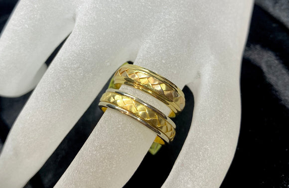 18ct Gold Woven Men's Rings