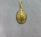 18ct Yellow Gold Virgin Mary Token Pendant