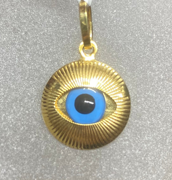 18ct Yellow Gold Evil Eyes Pendant