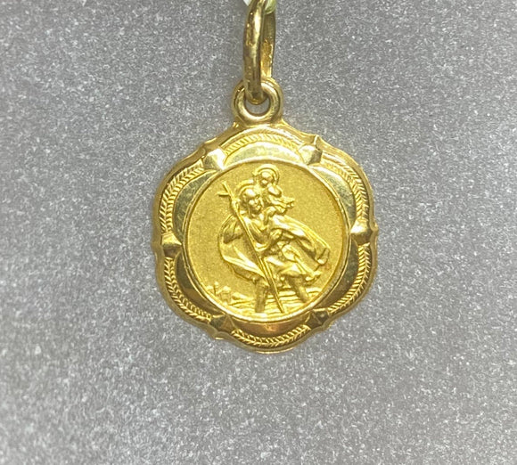 18ct Yellow Gold Saint Christopher Token