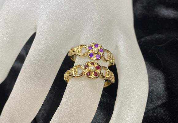 9ct Yellow Gold Ornate Antique Flower Ring