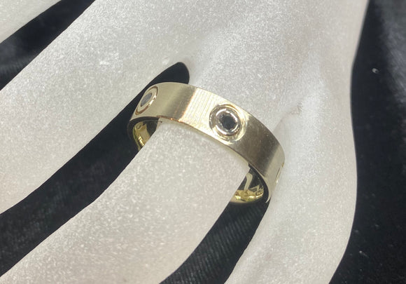 18ct Yellow Gold Black Diamond Men's Ring