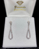 18ct White Gold Diamond Tear Drop Stud Earrings