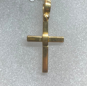 9ct Yellow Gold Raised Center Cross