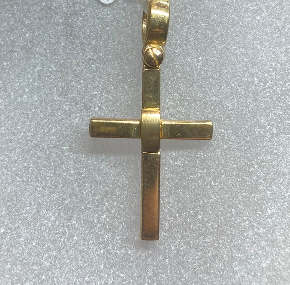 9ct Yellow Gold Raised Center Cross