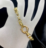 9ct Yellow Gold Ornate Bolt Ring Bracelet