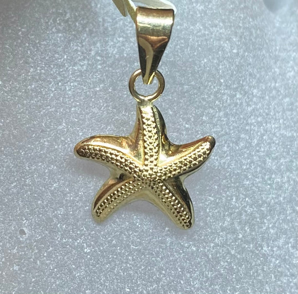 9ct Yellow Gold Starfish Pendant Charm