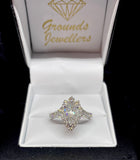 Pear Cut Diamond Halo & Shoulders Ring