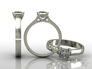 4 Claw Princess Cut Diamond Ring