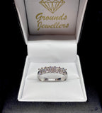 7 Stone Claw Set Emerald Cut Diamond Half Band