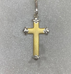 18ct Two Tone Gold Cross