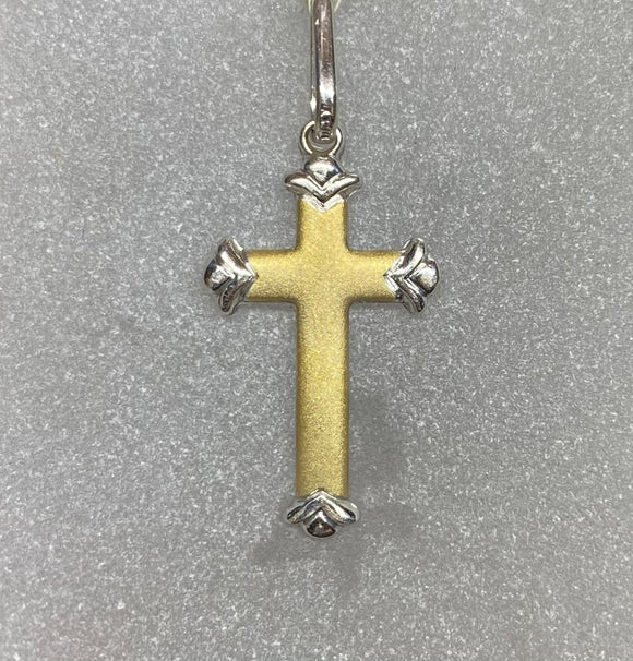 18ct Two Tone Gold Cross