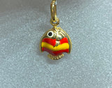 9ct Yellow Gold Enamel Fish Pendant Charm