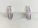 9ct White Gold Diamond Huggie Earrings