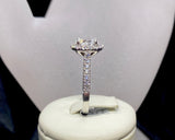 18ct White Gold Oval Cut Diamond Halo Ring