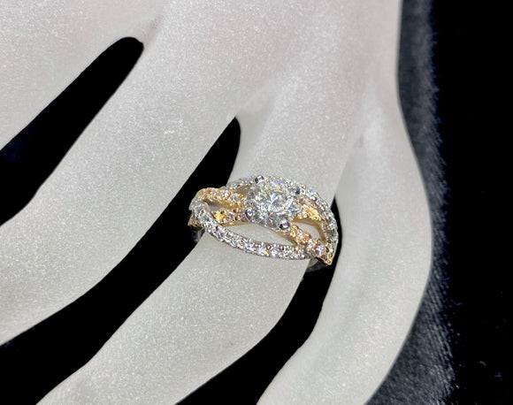 18ct Two Tone Diamond Ring