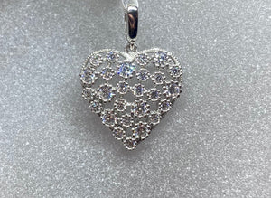 9ct White Gold Cubic Heart Pendant