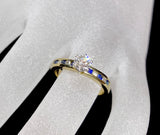 18ct Two Tone Sapphire & Diamond Ring