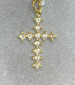 18ct Yellow Gold Diamond Cross