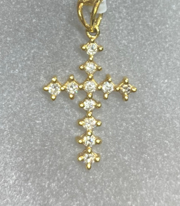 18ct Yellow Gold Diamond Cross