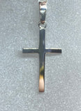 9ct White Gold Simple Cross