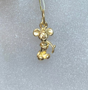 9ct Yellow Gold Mouse Pendant Charm