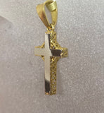 18ct Two Tone Diamond Edge Cross