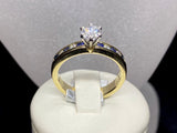 18ct Two Tone Sapphire & Diamond Ring