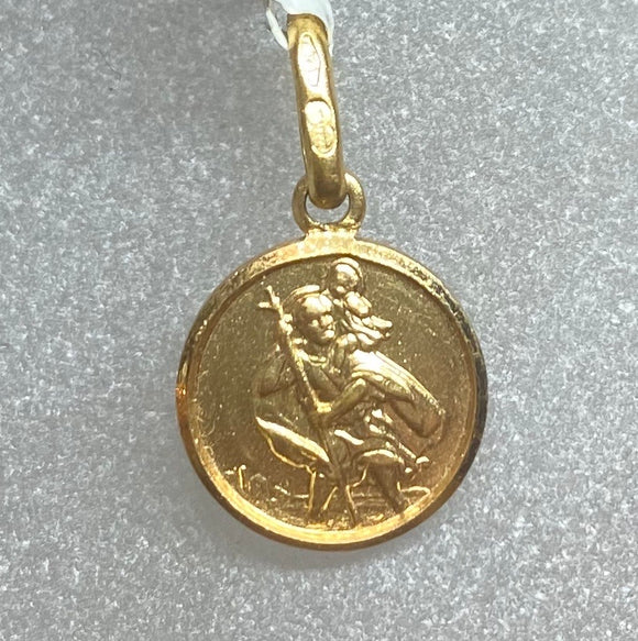 9ct Yellow Gold Saint Christopher Pendant