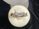 9ct Two Tone Chain Diamond Ring